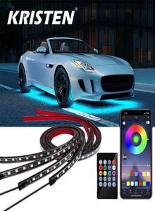 Piastre decorative automobilismo di automobile striscia flessibile a led luci sottoscritto controllo remoto controllo neon rgb lampada atmosfera decorativa 3184963