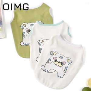 Dog Apparel OIMG Summer Chinese Style Puppy Vest Cartoon Print Small Dogs Clothes Teddy Yorkies Pomeranian Cute Breathable Pet T Shirt