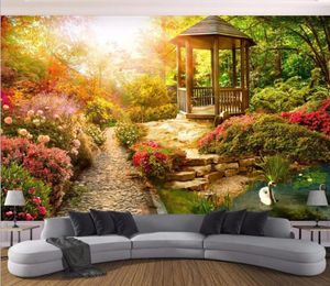 Tapeten 3d Tapete Custom po Mural Sunshine Garden Szenerie Hintergrund Raum Dekor Gemälde Wand für Wände 3 D.