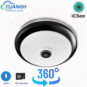 Cameras 1080P ICSee Panoramic WIFI Camera 360 Degree Security Protection CCTV Surveillance Wireless MINI Fisheye Camera Indoor