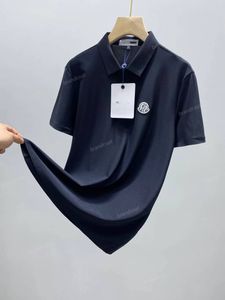 Masculino polo pólo designer de moda moda mengjia camiseta casual masculino de verão camisa pólo bordou high street gelo tecido de seda moderno top t-shirt size m-xxxxxl