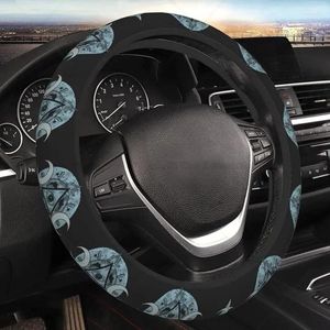 Steering Wheel Covers Triple Moon Wicca Mandala Dark Art Car Cover Universal 15 Inch Neoprene Interior Decor Protection Accessories