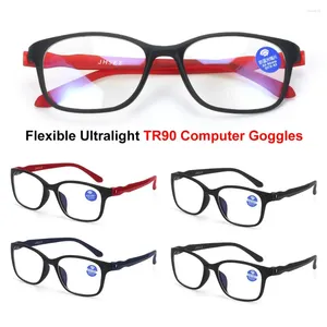 Okulary przeciwsłoneczne unisex elastyczne ultralight TR90 Gogle komputerowe anty niebieskie opinie przeciw fatigue Uv400 czytanie okularów do gier