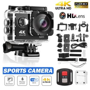Камеры Ultra HD 4K Action Camera 1080p/30fps Wi -Fi 2,0 -дюймовый экран 30 м подводный водонепроницаемый шлем видео Мини -спортивные камеры мини -камеры