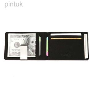 Pengarklämmor av hög kvalitet rostfritt stål metallklämma Fashion Simple Silver Dollar Cash Clamp Holder Bill For Men Women 240409