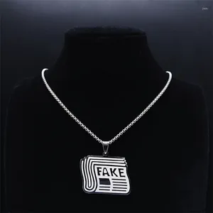 Подвесные ожерелья из нержавеющей стали фальшивые сети S Chain Women/Men Silver Color Jewelry Chaine Collier N7056S07