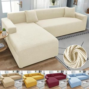 Stol täcker L Form Sofa Protector Jacquard Stretch For Living Room Decor Anti-Dirty Anti-Scratch Couch Corner Slipcover 1/2/3/4