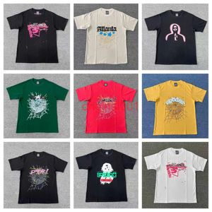 2024 SP5der 5555 Tees Designer Red Spider Herren T-Shirts Young Thug Angel T-Shirt Männer Damen T-Shirts gestickt Spider Mode Print Street Kleidung Web Muster Web Zn