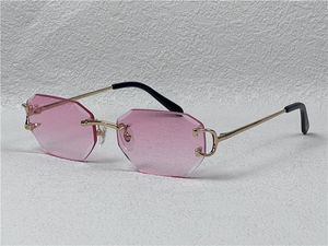 buffs solglasögon vintage piccadilly oregelbundna ramlösa diamantklippningslinsglasögon retro mode avantgarde design uv400 ljus färg dekorativa glasögon 0103