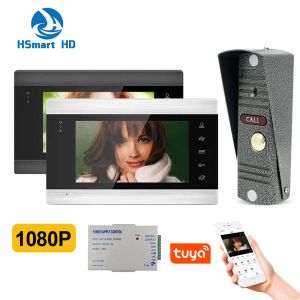 Intercom 1080p HD 7inch WiFi Tuya Smart Residencial Video Intercom Intercom Kit para casa Private House Doorphone com DC Box Access Control