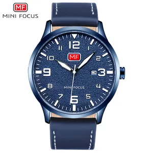 Fashion mens watch ultra thin large dial calendar waterproof quartz watch