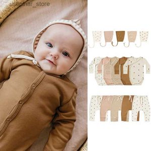 ROMPERS 2024 BABYS Girls Massive Kleidung Jumpsuit Neugeborene Baby Jungen Sommer 100% Baumwolle Strampler Langarm 0-2 Jahre alte Säuglingskleidung L47