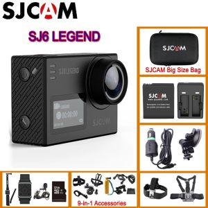 카메라 SJCAM SJ6 전설 2 '터치 스크린 원격 액션 헬멧 스포츠 DV 카메라 방수 4K 24FPS NTK96660 원시 듀얼 화면