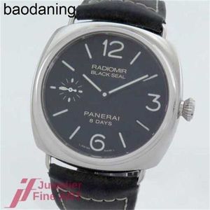 Wachdesigner Herren Panersass Officine Black 8 Tage PAM00609 Luxur