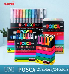 21Color24Color UNI POSCA Series Marker Pen Combination Painting ملصق POP ملصق الإعلان PEC PC1M PC3M PC 28315490