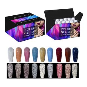 Gel Annies Fashion Gel Nail Polpal 12 Colori Set Nuova Box Disco Diamond Semi UV Gel Permanente Vernica Na unghie di laccatura Arte