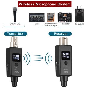 Microfones Receptor de transmissor de microfones sem fio recarregável Receptor de transmissor UHF DSP Dinâmico Dinâmico Estúdio de gravação de áudio de guitarra de guitarra Karaokê