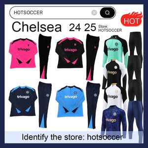 2024-2025 Soccer Jersey Long Sleeve Kids Kit Tracksuit Pulisic 24/25 Mount Havertz Sterling Jorginho Training Shirt Koulibaly Kante Track Suits