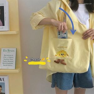 Shoppingväskor tote för kvinnor lyxiga tillbehör axel mode söt bolsos ost all-match flickor casual sac de luxe femme kawaii