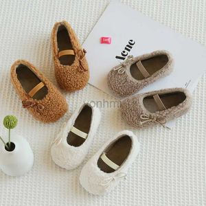 Slipper Children Cotton Shoes Slip on Home Slippers for Girls Boys Winter Warm Plush Kids Shoes Toddler Indoor Non-slip Casual Shoes 240408