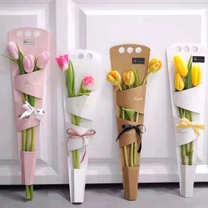 Presentförpackning 10 st/pack handväska blomma inpackning papperslåda bukett förpackningspåse arrangemang butik