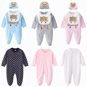 Designer Baby Rompers Infant Kids Cartoon Printed Short Sleeve Jumpsuits Summer Newborn Boys Girls Cotton Soft Bodysuits Clothes