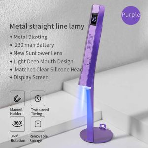 Torkar mini USB LED -nageltork en fingergellampan 20S 60S timer LCD Display Cordless Flash Cure Nail Lamp med magnetisk hållare