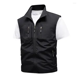 Men's Vests Outdoor Work Vest 2024 Summer 6XL Multi-Pocket Mesh Sleeveless Jacket Casual Military Unloading Tactical Coat