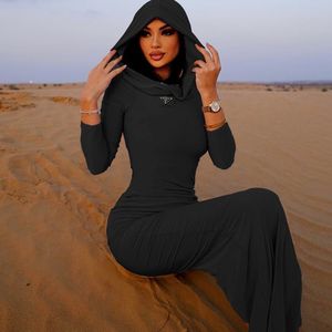 Hooded solid color tight fitting Women's casual dress socialite style long one step buttocks wrapped skirt long sleeved pullover dress for women's size:s-l