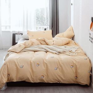 Set di biancheria da letto in cotone stampato di moda 4 pezzi Giappone Sushi Rice Balls Home Textiles Copertina piumino Foglio letto Foglio