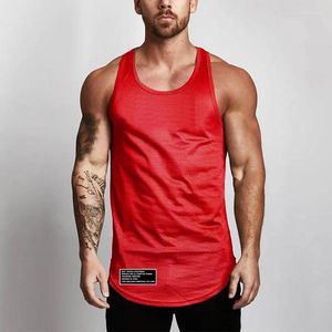 Herren Tanktops Fitness -Fitness -Training Sportweste lässig abgerundetem ärmelloser Sommer -Mesh Schnell trockenes Training Muskel Slim Fit Hemd