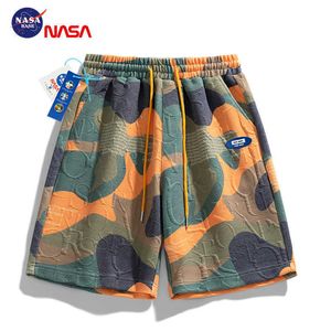 NASA CO Märke shorts mens camo brev jacquard par fem-tums byxor strand lös sport