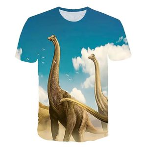 2021 Dinosaur Summer 3D Print Tshirts barn barn streetwear roliga tecknade djur tees toppar pojkar flickor sportkläder mode t shi3916554