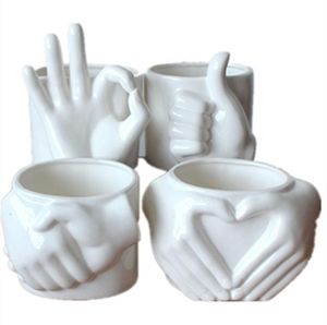 Gest Vase Ceramic Handshake Flower Pots Creative Heart Flower Planter Emofriendly Design Flower Pot Home Garden Pot4796658