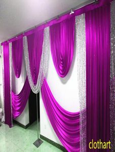 Hochzeitssequin -Swags Dekoration Designs Hochzeitsstylist Swags für Backdrop Party Vorhang Bühne Hintergrundvorhänge 3M hoch bis 6 m Wid2352058