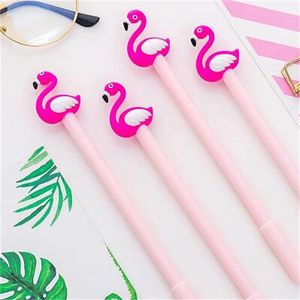 Modelagem criativa de flamingo caneta neutra Little Swan Silicone Signature Young Girl Heart Student Pen Stationery