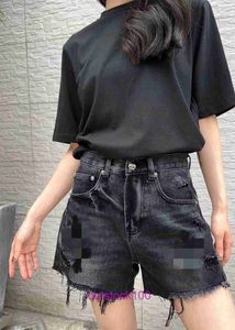 Lyxdesigner Shorts of Jeans Mens Joggers Black Leather Distressed Tassel denim svart tyg torkade katt whiskers med har original logotyp