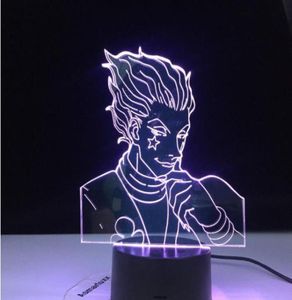 Аниме -охотник x decor Light 3D лампа Hisoka Gadgets Kids Night Light подарок светодиодный сенсор красочный спальня ночной свет1322034