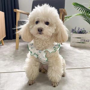 Köpek giyim 1 adet küçük yelek anti -kayıp polyester pamuk rahat nefes alabilen baskı kolsuz dantel giyim evcil hayvan tedarik