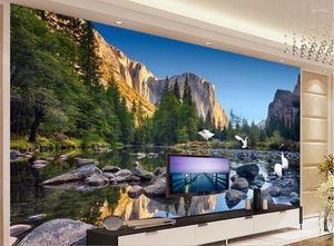 Wallpapers 3d Customized Wallpaper Home Decoration TV Backdrop Of Mountains And Natural Beauty Wall Mural Po