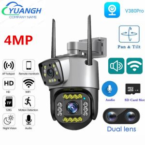 Kameror Dual Lens Security Camera V380 Pro Smart Home 4MP Auto Tracking Waterproof Outdoor Wireless WiFi IP Camera