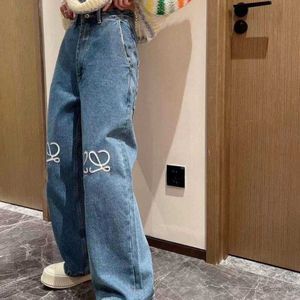 women jeans designer pants womens men letter embroidered graphic denim trousers loose Jeans luxury fashion solid color Denim Pants