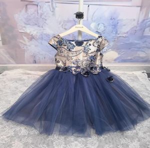 Индивидуальное стиль Kids Girls Wedding Dress Baby Girl Sequined Flowers Flowers Fashion Kids Clothing Высококачественная H6892624