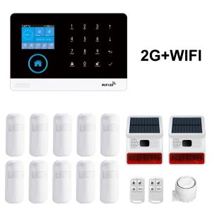 Sats 433MHz trådlöst WiFi 2G GSM Home Security Alarm Host Kits DIY Anpassade tillbehör för Tuya Smart App Control Burglar System