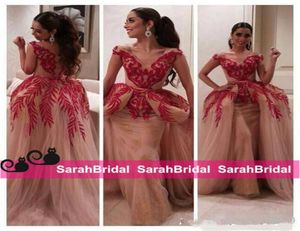 Myriam Celes Celebrity Mermaid militare Due pezzi v NOck Tulle Women Wear Wear Arabic Prom Pageant Abites7792051