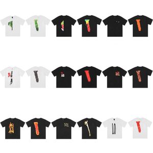 VL Bir Gömlek Yaz Tişörtlü Erkek Tişörtleri Hip Hop Sokak Giyim Trend Marka Kısa Kollu Tshirt Büyük V Metterler Moda Kısa Kollu Üst Lüks Tişört Erkekler Tasarımcı