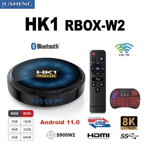 Box HK1 RBox W2 Android 11.0 Smart TV Box 4K Amlogic S905W2 2G/4G 16G/32GB/64 GB 3D WiFi 2.4G 5G Support IP TV Media Google Player