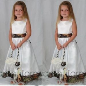 Vestidos longos camuflantes de flores de menina para mancha de casamento uma linha para concursos fofos vestidos para meninas Primeiro vestidos de comunhão sagrada