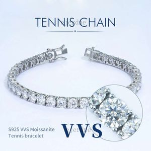 1CT Moissanite Gold Plated Tennis Chain Sier Designer Bracelet 6/7mm سلسلة راب واسعة أساور الهيب هوب الرجال والمرأة المجوهرات المثلجة