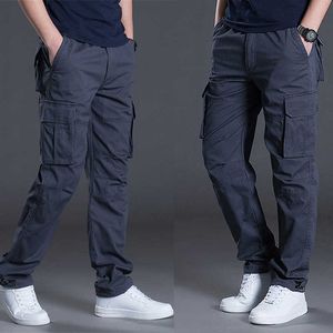 Winter Men Cotton Woven Cargo Zip Fly Pants Fashion Multi-pockets Elastic Waist Mens Wholesale Men Pants Trouser